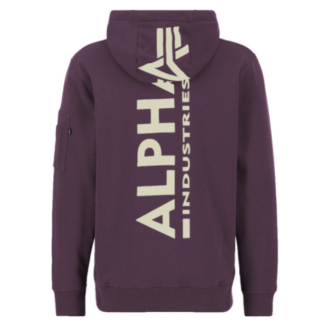 Alpha Industries Mikina Back Print Hoody švestková