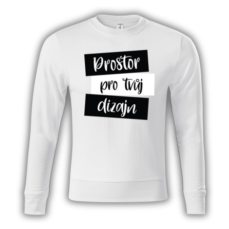 Unisex mikina bez kapuce s vlastním potiskem Barva: Bíla