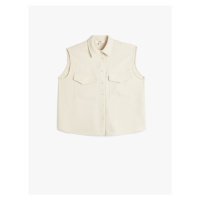 Koton Buttoned Sleeveless Classic Collar Pocket Shirt