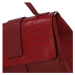 Dámská kožená kabelka tmavě červená - ItalY Lauren Kroko červená