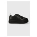 Kožené sneakers boty Calvin Klein Jeans BOLD FLATF LOW LACEUP LTH IN LUM černá barva, YW0YW01309