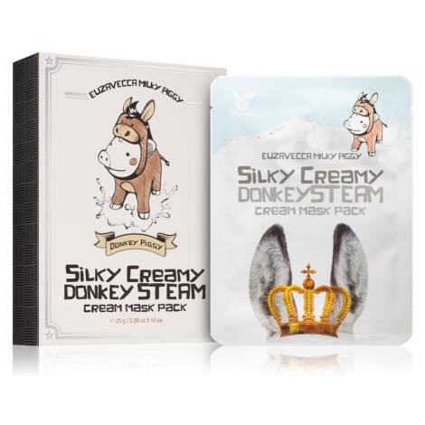 Elizavecca Milky Piggy Silky Creamy Donkey Steam Mask sada plátýnkových masek pro výživu a hydra