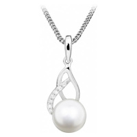 Silver Cat Něžný náhrdelník s perlou a zirkony SC404 (řetízek, přívěsek)