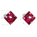 Stříbrné náušnice pecka s krystaly Swarovski červený kosočtverec 31169.3 cherry