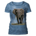Dámské batikované triko The Mountain - APPROACHING STORM - slon - modrá
