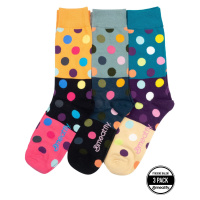 Meatfly ponožky Lexy Triple Pack Orange Dots | Mnohobarevná