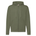 Olive Zippered Hoodie Classic Fruit of the Loom