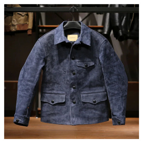 Kožená bunda ze semiše v retro stylu