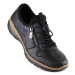 Rieker W RKR609 černé kožené nazouvací boty
