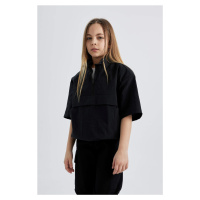 DEFACTO Girl Crop Short Sleeve Blouse