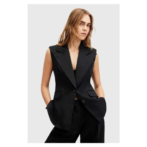 Bavlněná vesta AllSaints HALLY BLAZER černá barva, W009QA