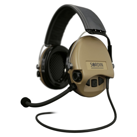 Elektronické chrániče sluchu Supreme Mil-Spec CC Sordin®, s mikrofonem – Písková