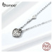 Stříbrný náhrdelník s přívěskem zámek a klíč SCN315 LOAMOER
