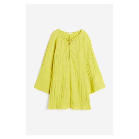 H & M - Mačkané tunikové šaty - žlutá H&M
