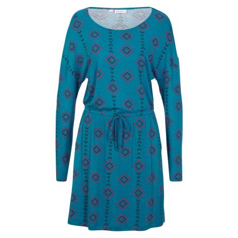 Bonprix JOHN BANER pohodlné šaty se vzorem Barva: Modrá, Mezinárodní