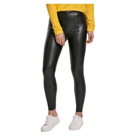 kalhoty dámské URBAN CLASSICS - Faux Leather Skinny - black