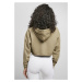 Ladies Oversized Cropped Hoody - khaki