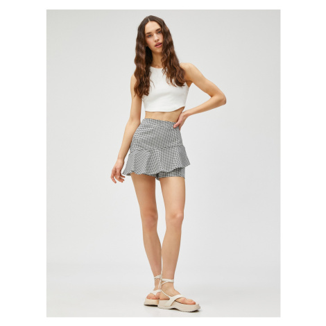 Koton Mini Shorts Skirt Frilly Patterned Cotton Blend