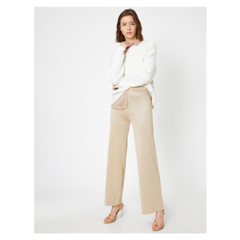 Koton Shimmer Detailed Knitwear Trousers