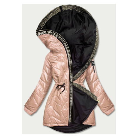 Prošívaná bunda v amarantové barvě s kapucí (B1078) S'WEST | Modio.cz