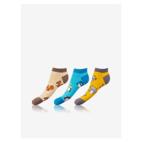Sada tří párů unisex barevných vzorovaných ponožek Bellinda CRAZY IN-SHOE SOCKS 3x