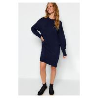 Trendyol Navy Blue Mini Knitwear Crewneck Dress