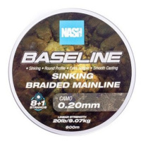 Nash splétaná šňůra baseline sinking braid camo 600 m - 0,20 mm 9,07 kg