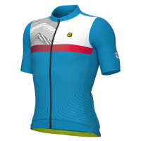ALÉ Cyklistický dres s krátkým rukávem - ZIG ZAG PR-S - modrá