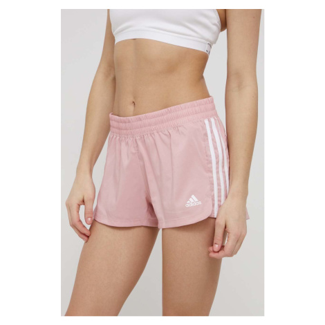 Tréninkové šortky adidas Performance HD9585 dámské, růžová barva, s aplikací, medium waist