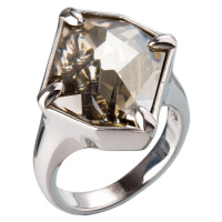 Evolution Group Stříbrný prsten s krystaly šedý 35805.5
