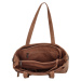 Beagles dámská taška shoperka Malaga s dekorativním popruhem - hnědá - 7,6L