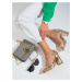 Trendy zlaté dámské sandály na širokém podpatku