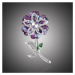 Éternelle Brož Swarovski Elements Crocetti Purple - květina B8034-X0393B-S Fialová
