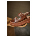 Dámské kožené sandály na platformě se širokými pásky