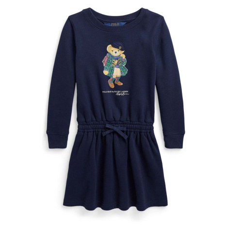 Dívčí šaty Polo Ralph Lauren tmavomodrá barva, mini