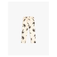 Koton Trousers Palm Tree Pattern Tie Waist Pocket Cotton