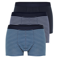 Trendyol 3-Piece Navy Blue Striped-Plain Mix Cotton Boxers