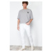 Trendyol White Slim Fit Stretchy Fabric Slim Cut Jeans Trousers