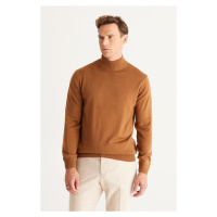 ALTINYILDIZ CLASSICS Men's Cinnamon Anti-Pilling Standard Fit Normal Cut Half Turtleneck Knitwea