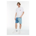 Trendyol Blue Men's Regular Fit Bicolor Denim Shorts & Bermuda