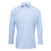 Premier Workwear Pánská bavlněná košile s dlouhým rukávem PR220 Light Blue -ca. Pantone 7451