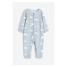 H & M - Vzorovaný pyžamový overal - modrá