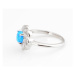 Stříbrný prsten kytka s opálem a zirkony STRP0445F