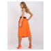 Oranžová elegantní lichoběžníková sukně
