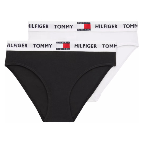 Dívčí kalhotky 2Pack BIKINI UG0UG00348 0WS černé/bílé - Tommy Hilfiger