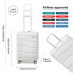 KONO Cestovní kufr na kolečkách s TSA zámkem 39L - bílá