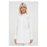 Košile Tommy Hilfiger bílá barva, relaxed, s klasickým límcem, WW0WW40540