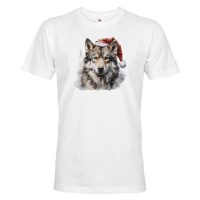 Roztomilé vánoční tričko s potiskem vánočního vlka - skvělé vánoční tričko