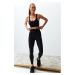 Trendyol Black Brushed Recovery Matte and Soft Fabric Full Length Knitted Sports Leggings