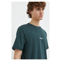 Bavlněné tričko Les Deux zelená barva, s potiskem